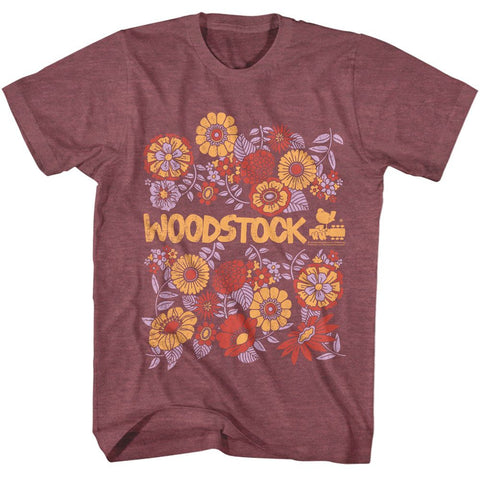 Woodstock Vintage Maroon Heather Adult S/S Tshirt