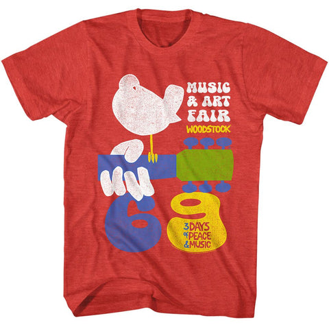 Woodstock Red Heather Adult S/S Tshirt