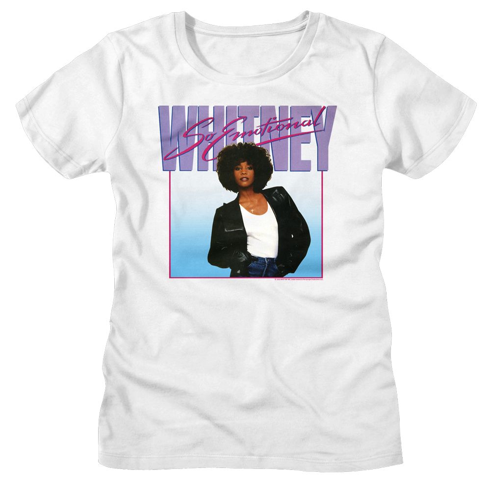 Whitney Houston White Ladies S/S Tshirt