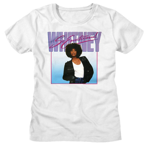 Whitney Houston White Ladies S/S Tshirt