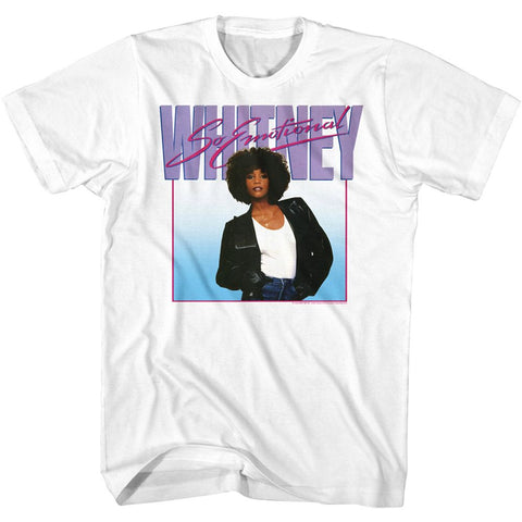 Whitney Houston White Adult S/S Tshirt