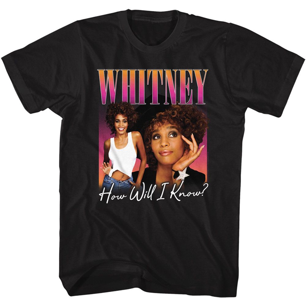 Whitney Houston Black Adult S/S Tshirt
