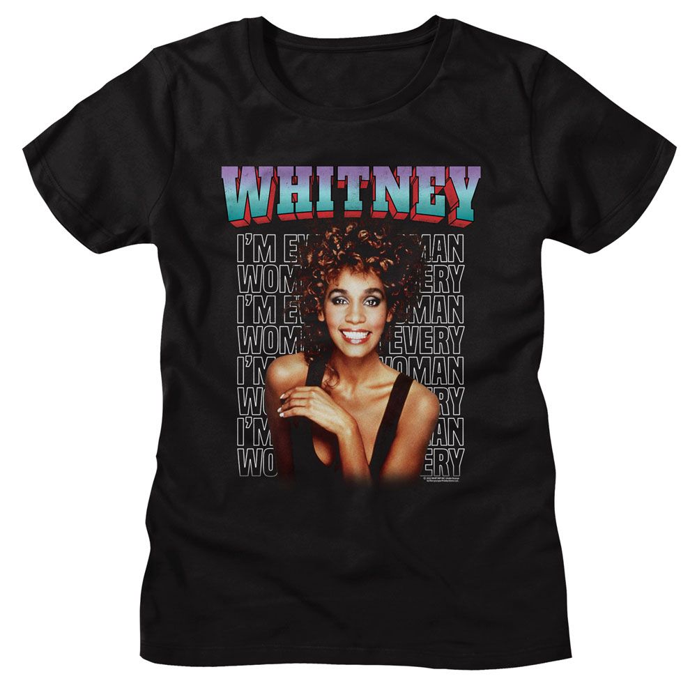Whitney Houston Black Ladies S/S Tshirt