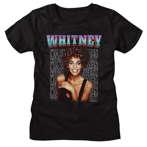 Whitney Houston Black Ladies S/S Tshirt