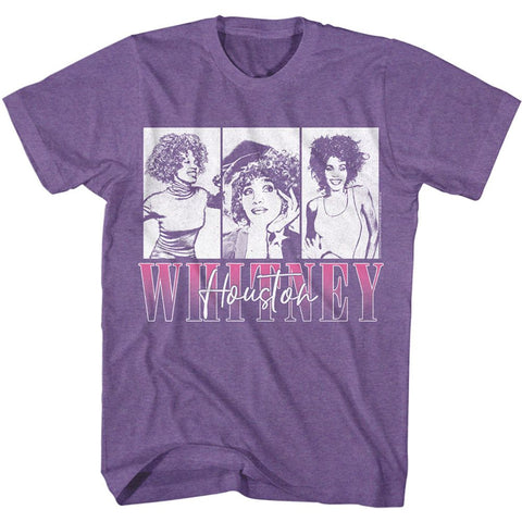 Whitney Houston Purple Heather Adult S/S Tshirt