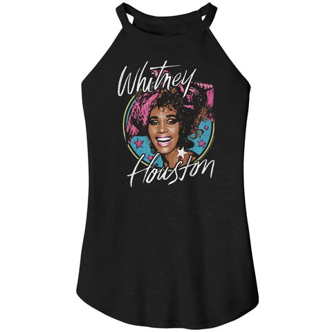 Whitney Houston Black Ladies Sleeveless Rocker Tank