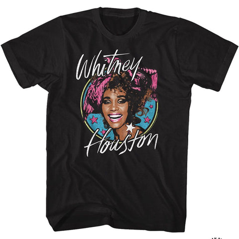 Whitney Houston Black Adult S/S Tshirt
