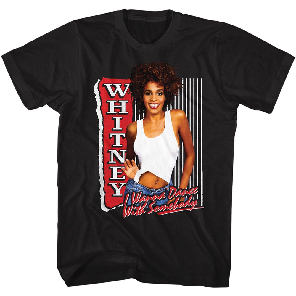 Whitney Houston Black Adult S/S Tshirt