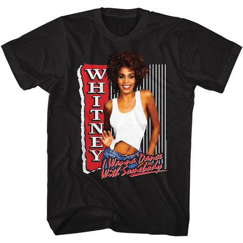Whitney Houston Black Adult S/S Tshirt