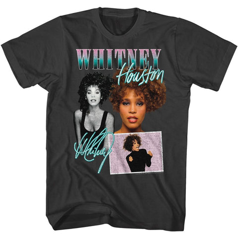 Whitney Houston Smoke Adult S/S Tshirt