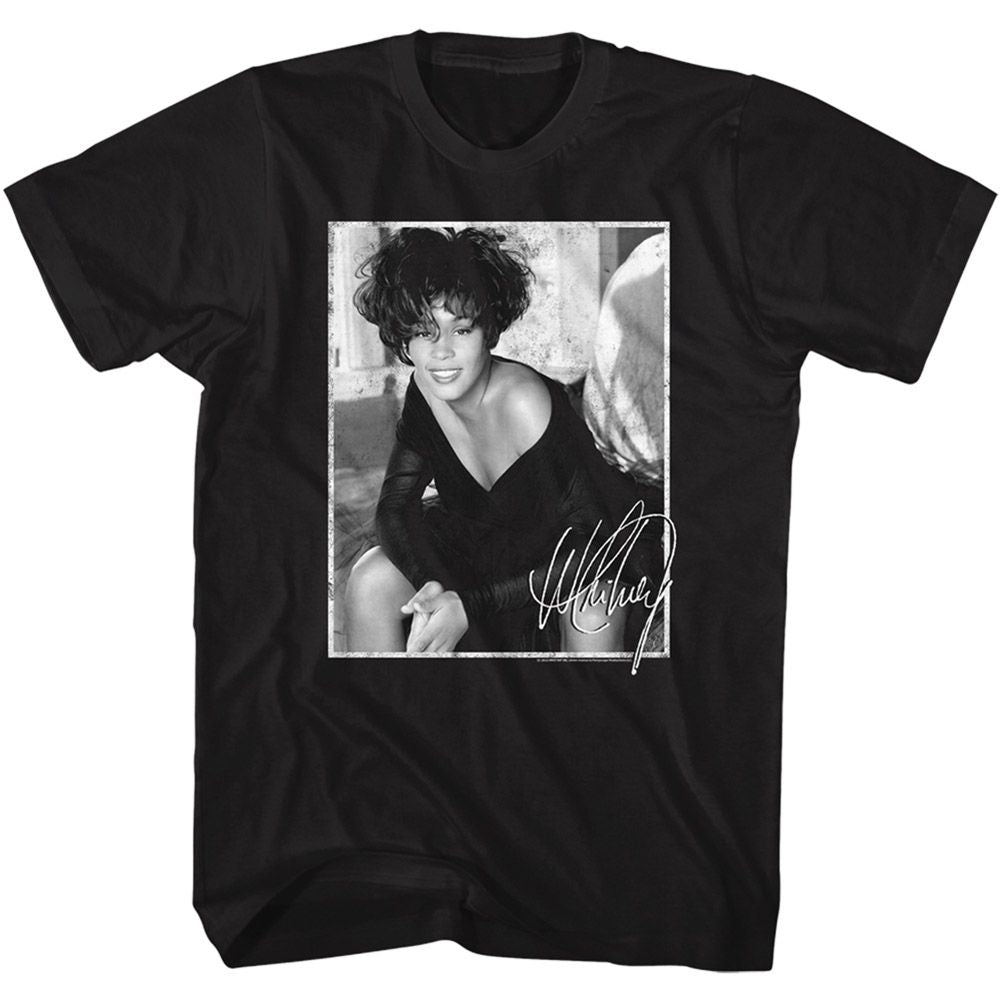 Whitney Houston Black Adult S/S Tshirt