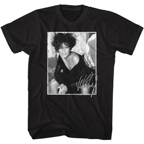 Whitney Houston Black Adult S/S Tshirt