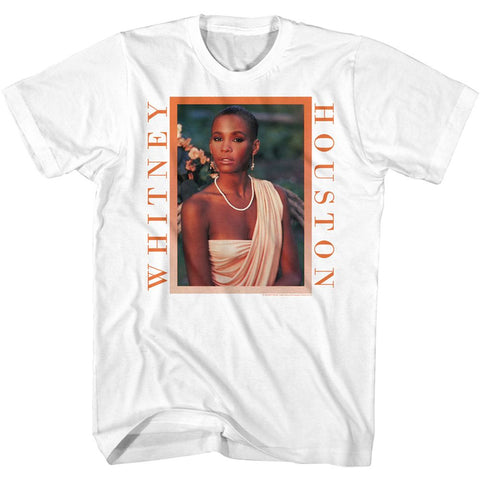 Whitney Houston White Adult S/S Tshirt