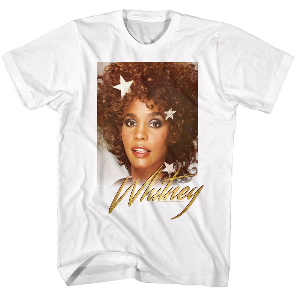 Whitney Houston White Adult S/S Tshirt