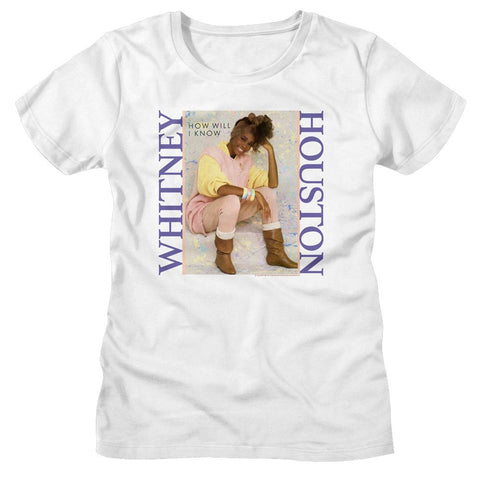 Whitney Houston White Ladies S/S Tshirt