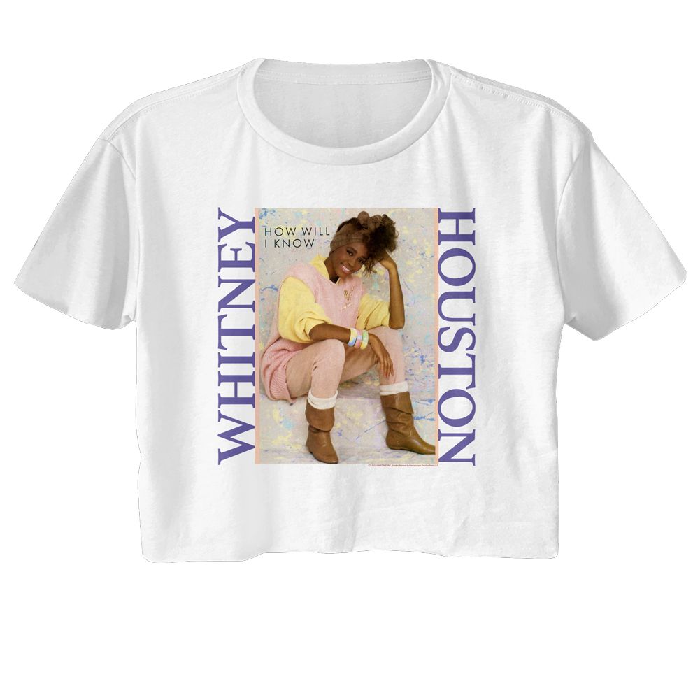 Whitney Houston White Ladies S/S Festival Cali Crop