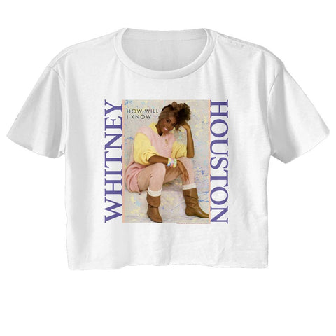 Whitney Houston White Ladies S/S Festival Cali Crop