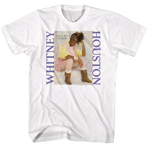 Whitney Houston White Adult S/S Tshirt