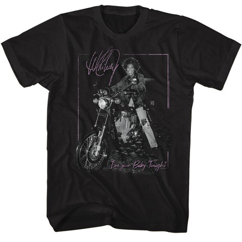 Whitney Houston Black Adult S/S Tshirt