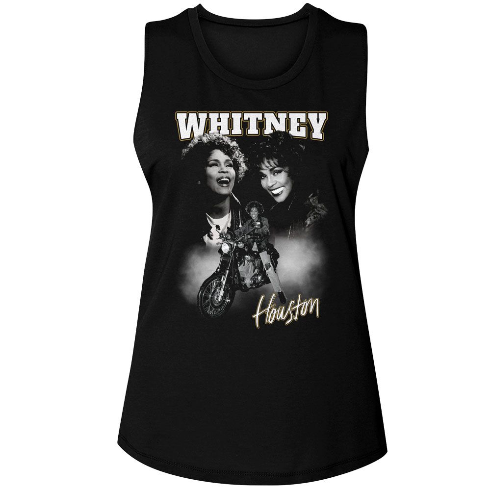 Whitney Houston Black Ladies Muscle Tank
