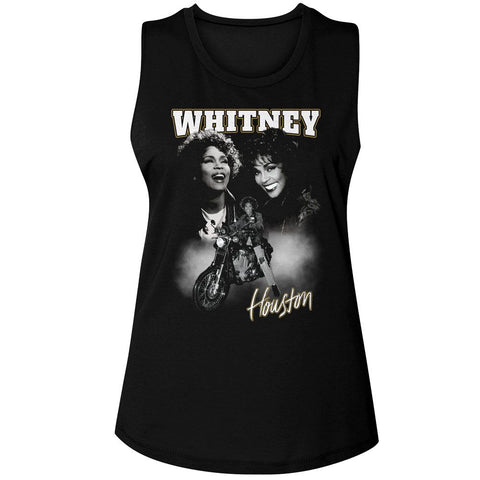 Whitney Houston Black Ladies Muscle Tank