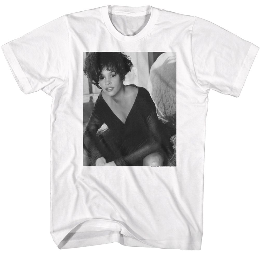 Whitney Houston White Adult S/S Tshirt