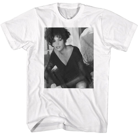 Whitney Houston White Adult S/S Tshirt