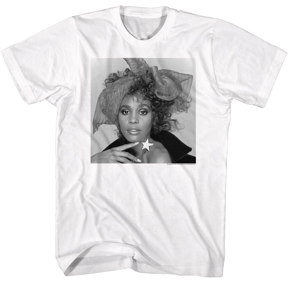 Whitney Houston White Adult S/S Tshirt
