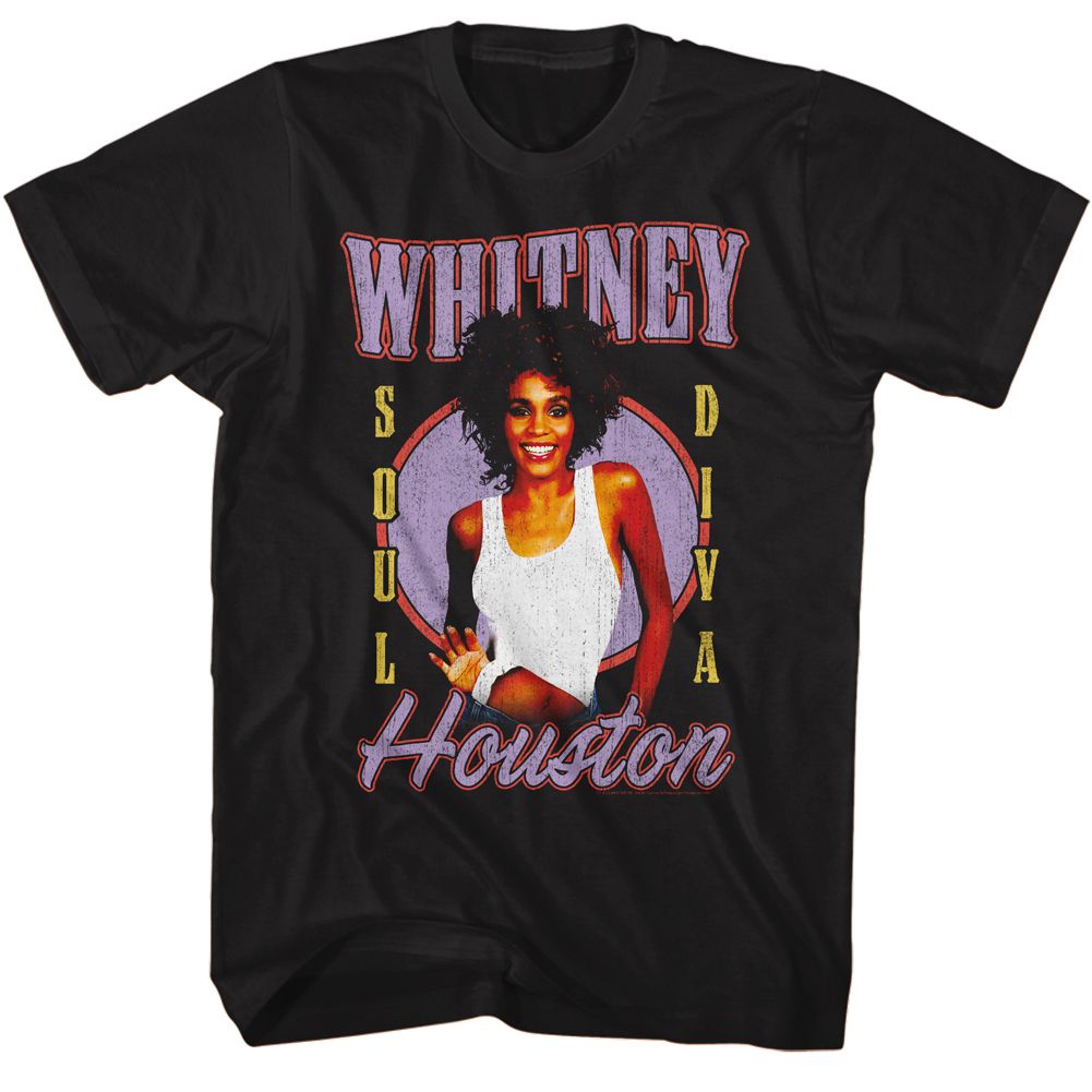 Whitney Houston Black Adult S/S Tshirt
