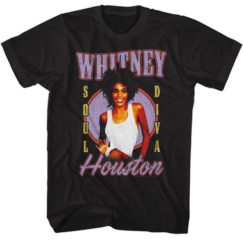 Whitney Houston Black Adult S/S Tshirt