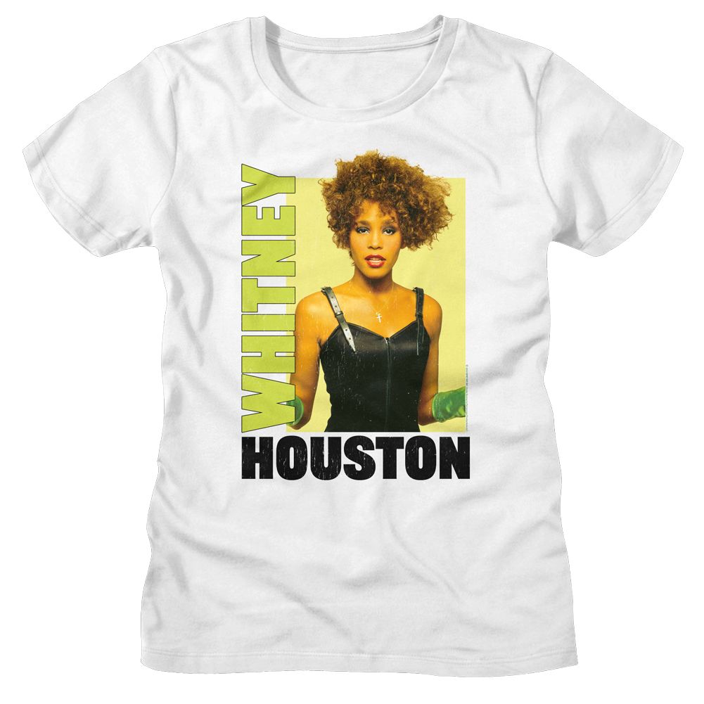 Whitney Houston White Ladies S/S Tshirt