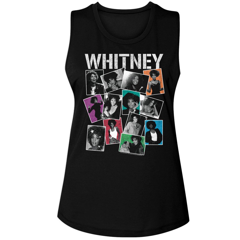 Whitney Houston Black Ladies Muscle Tank