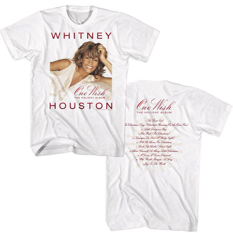 Whitney Houston White Adult S/S Tshirt
