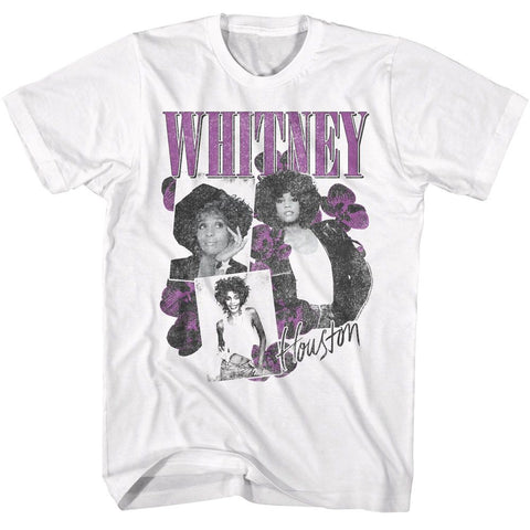 Whitney Houston White Adult S/S Tshirt