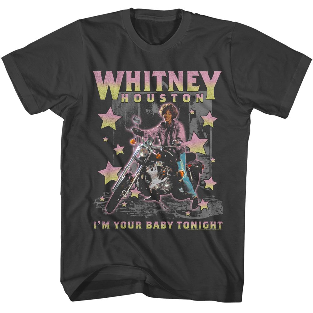 Whitney Houston Smoke Adult S/S Tshirt