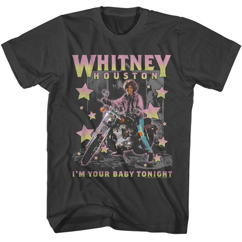 Whitney Houston Smoke Adult S/S Tshirt