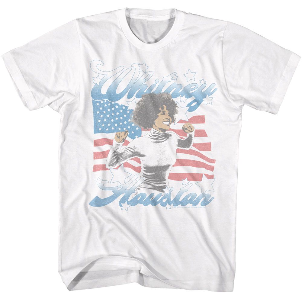 Whitney Houston White Adult S/S Tshirt