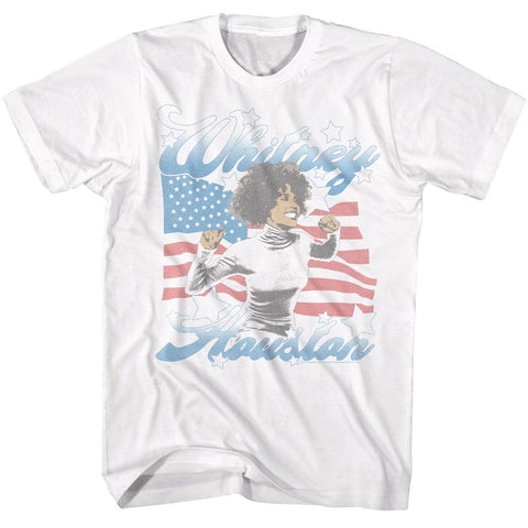 Whitney Houston White Adult S/S Tshirt