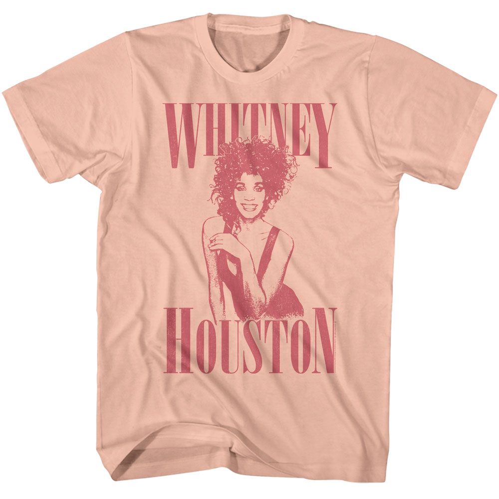 Whitney Houston Peach Adult S/S Tshirt