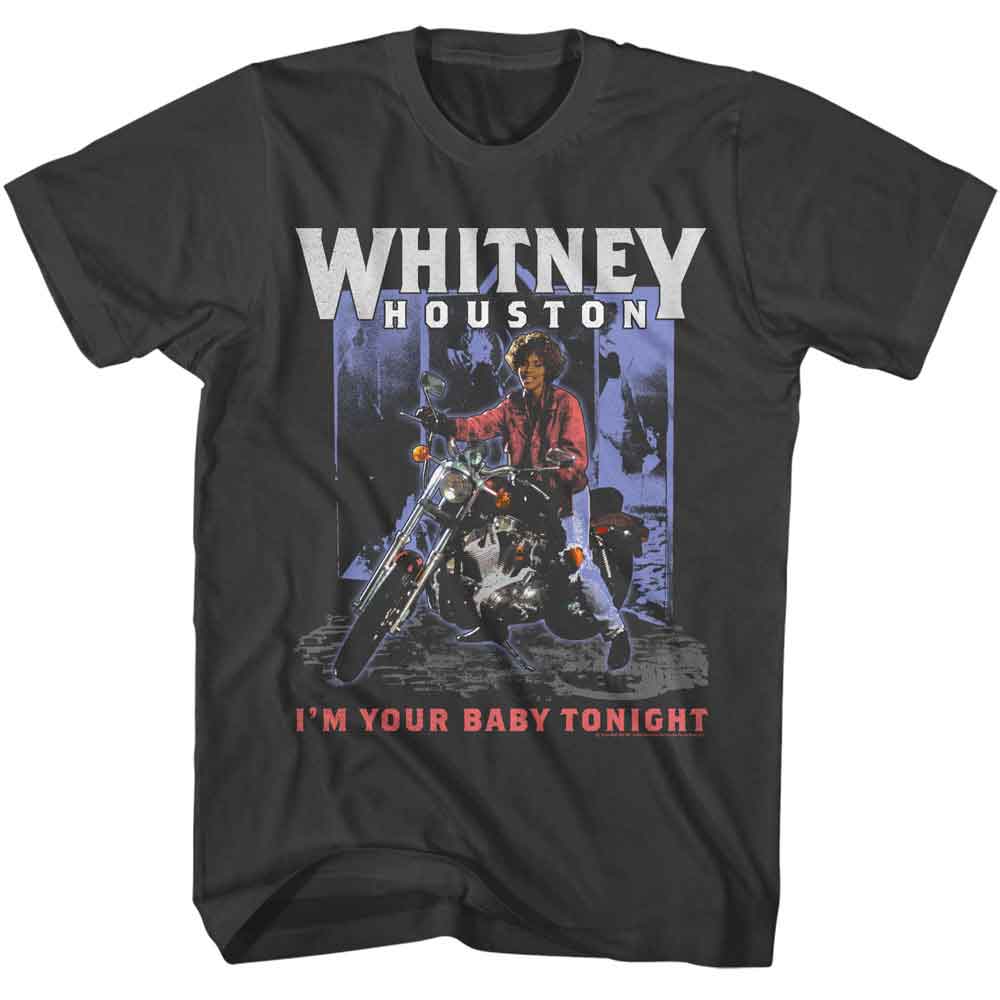 Whitney Houston Smoke Adult S/S Tshirt