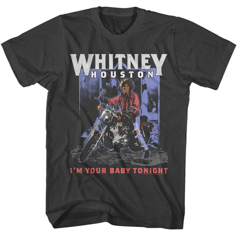 Whitney Houston Smoke Adult S/S Tshirt