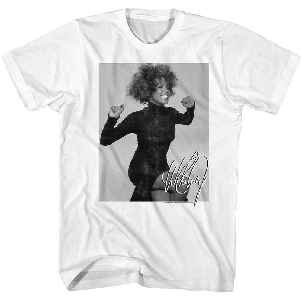 Whitney Houston White Adult S/S Tshirt