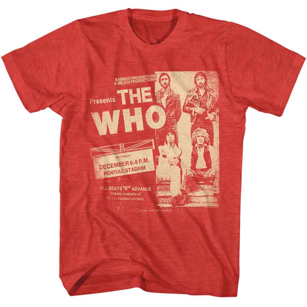 The Who Red Heather Adult S/S Tshirt