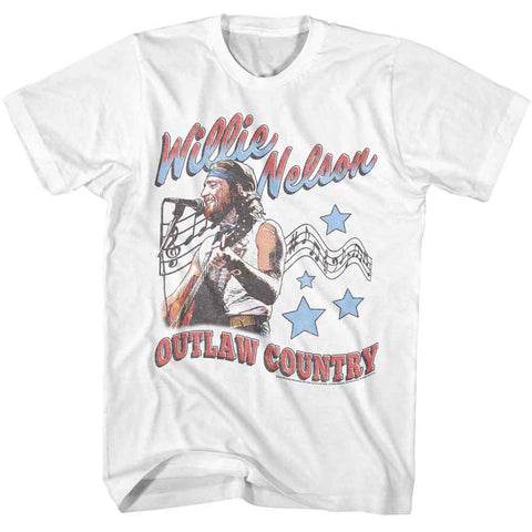 Willie Nelson White Adult S/S Tshirt