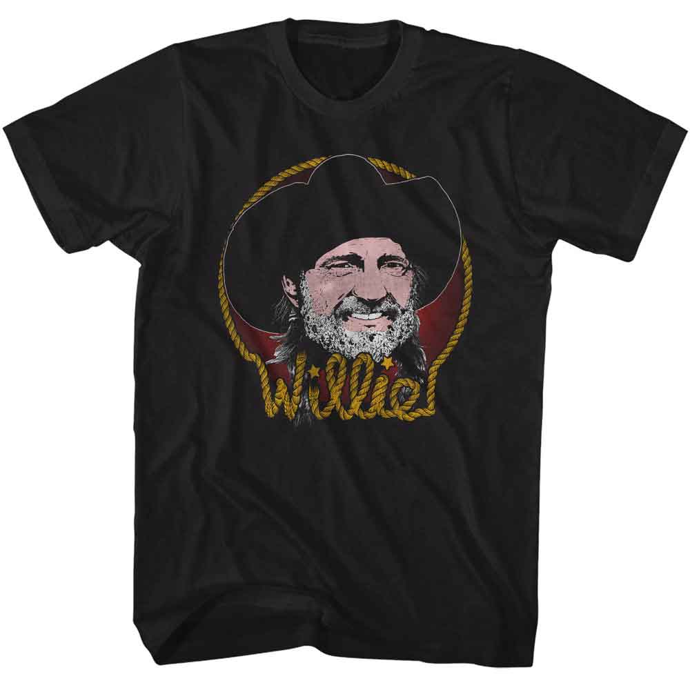 Willie Nelson Black Adult S/S Tshirt