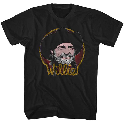 Willie Nelson Black Adult S/S Tshirt