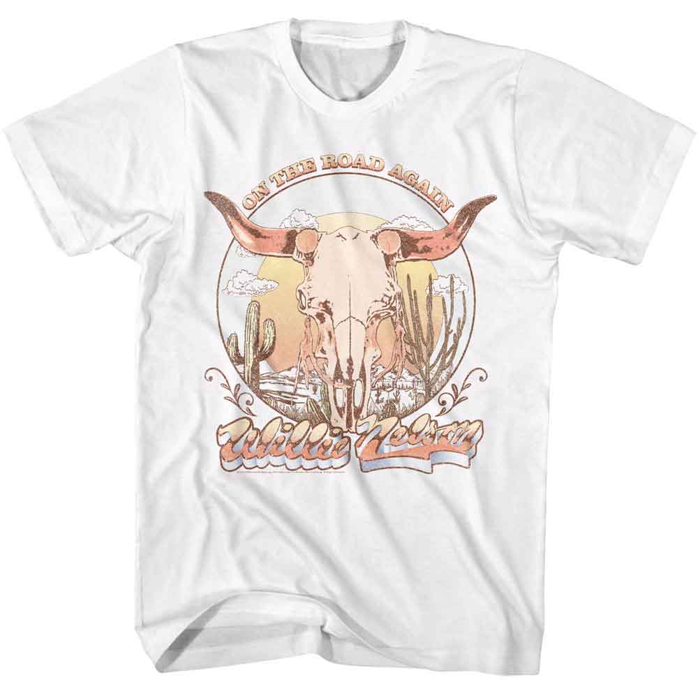 Willie Nelson White Adult S/S Tshirt