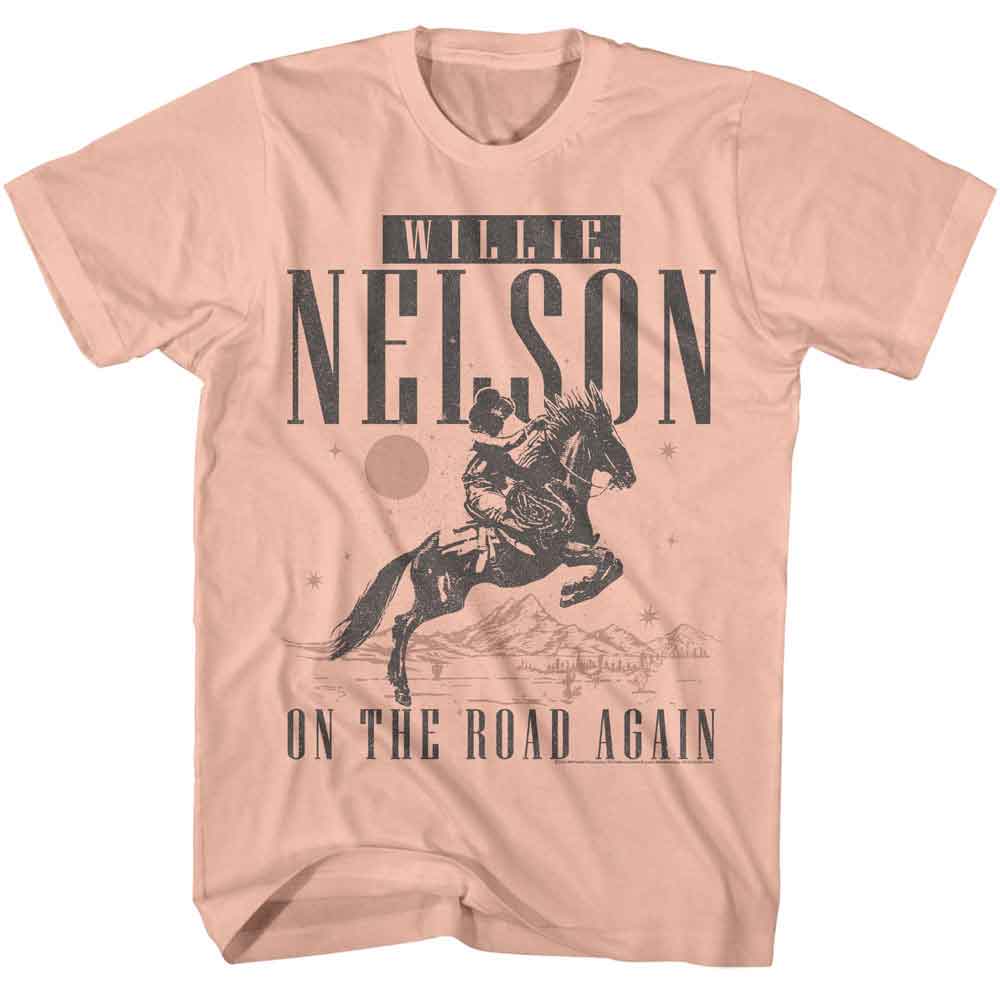 Willie Nelson Peach Adult S/S Tshirt