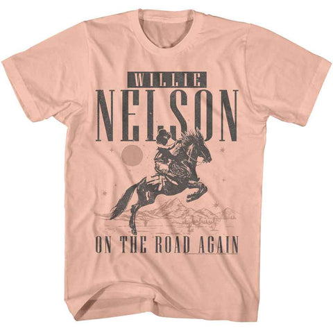 Willie Nelson Peach Adult S/S Tshirt