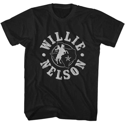 Willie Nelson Black Adult S/S Tshirt